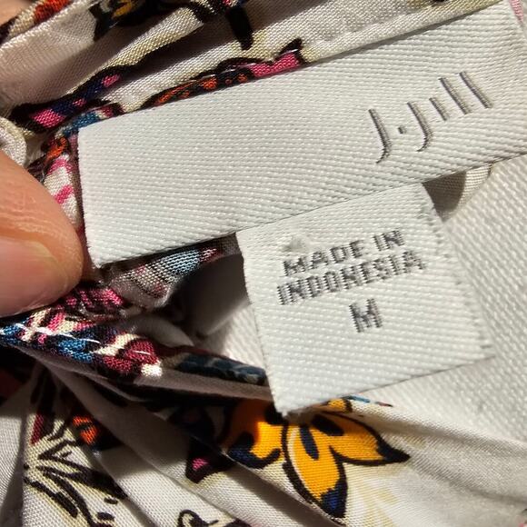 J Jill M Floral Mock Neck Tank Top Sleeveless Blouse Boho Cottagecore Romantic - Picture 9 of 9